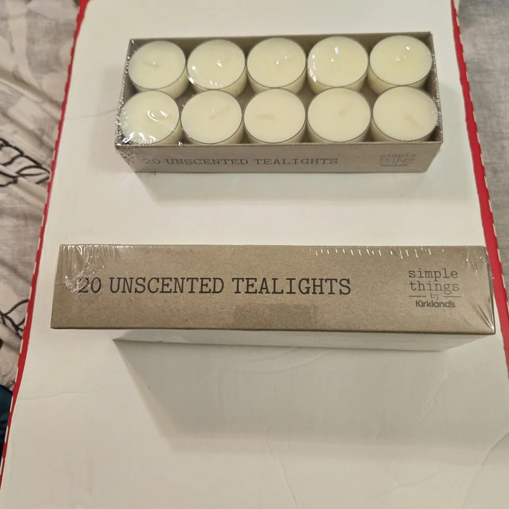 Kirklands Home Unscented Tea Light Candles 2 Boxes Of 20 - Picture 3 of 6